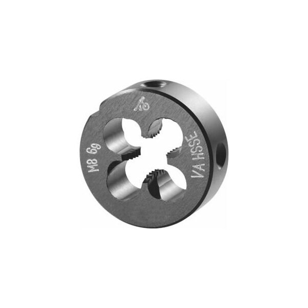 Holex M8X1.25 HSS-E Round Die, for High Tensile Steels, Closed/Pre-Slit Form - 140460 M8