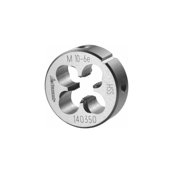 Garant M10X1.5 HSS Round Die, Closed/Pre-Slit Form - 140350 M10