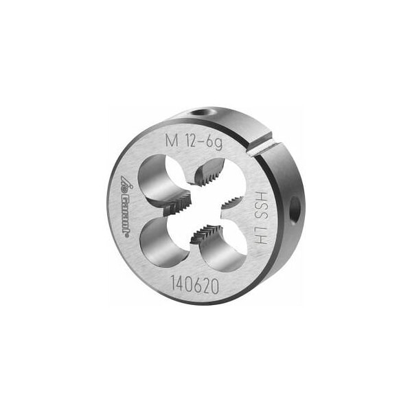 Garant M12X1.75 HSS Round Die, Left-Hand, Closed/Pre-Slit Form - 140620 M12