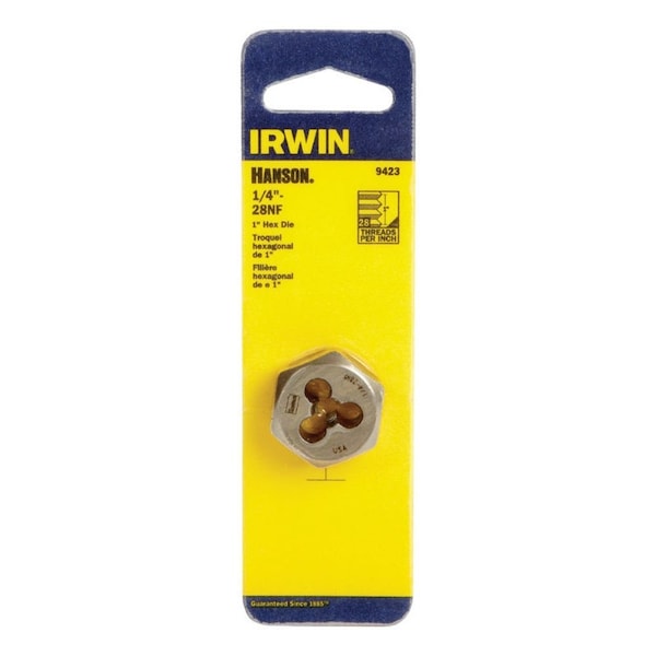 Irwin Irwin Hanson High Carbon Steel SAE Hexagon Die 1/4 in. 1 pc - 9423