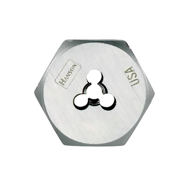 Hanson High Carbon Steel Re-threading Right Hand Hexagon Fractional Die - 5/8" - 11 NC - 7252