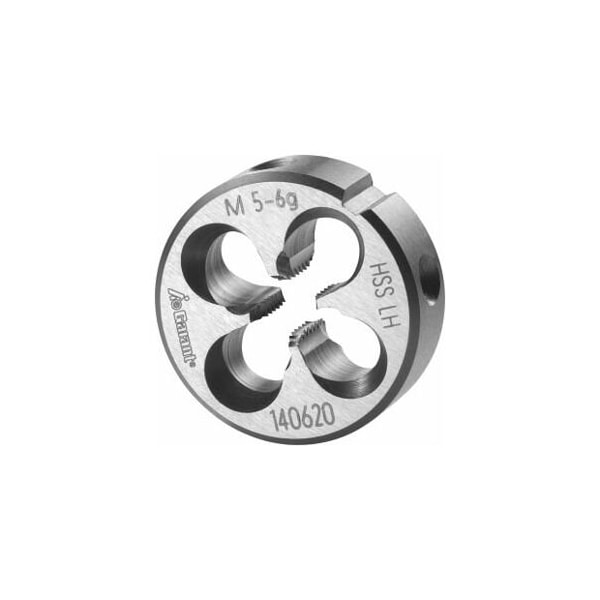 Garant M5X0.8 HSS Round Die, Left-Hand, Closed/Pre-Slit Form - 140620 M5