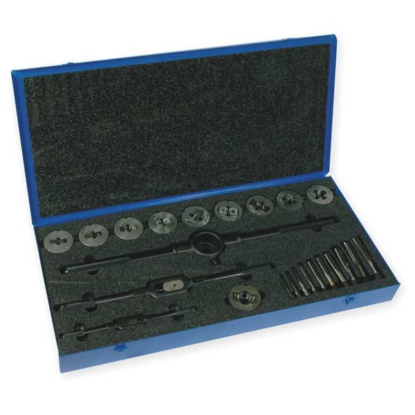 Cleveland 13PC 1/4-20 - 1/2-13 UNC Plug Hand Tap and Two-Piece Die Set Cle-Line 5510 - C00610