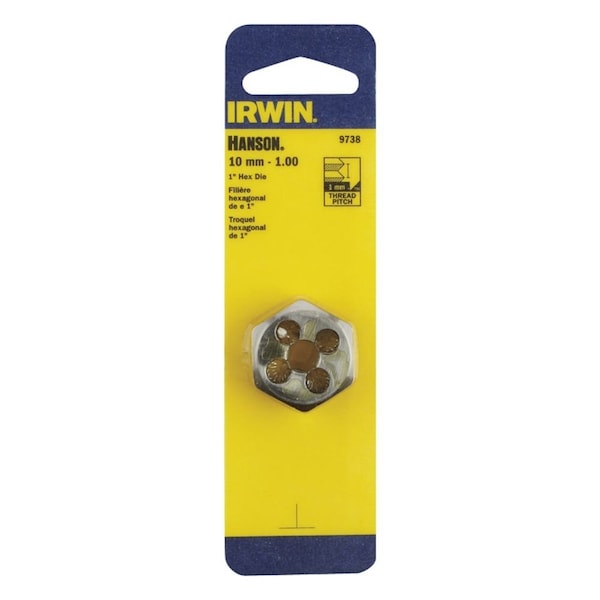 Irwin Irwin Hanson High Carbon Steel Metric Hexagon Die 10 - 1.00 mm 1 pc - 9738