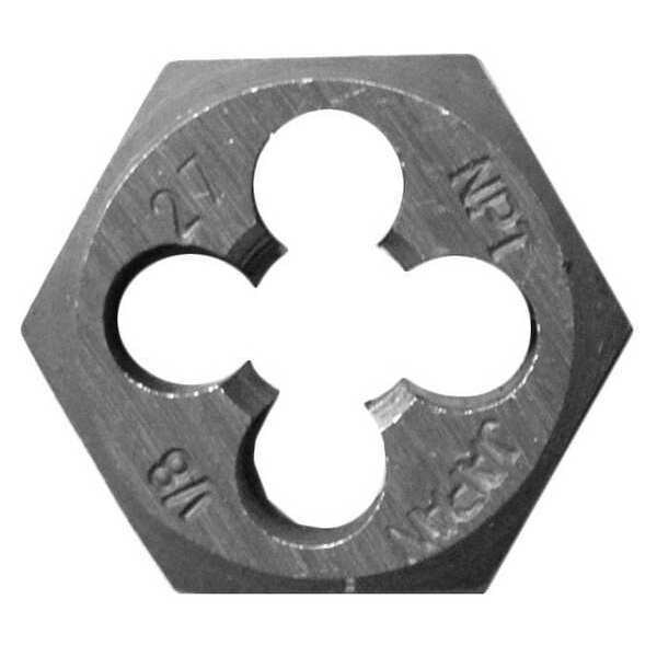 Century Drill & Tool Carbon Steel Hex Die, 1/8-27 Npt - 96301