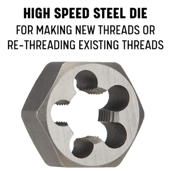 Drill America 1/4"-20 UNC HSS Hex Die - DWTHSHEX1420