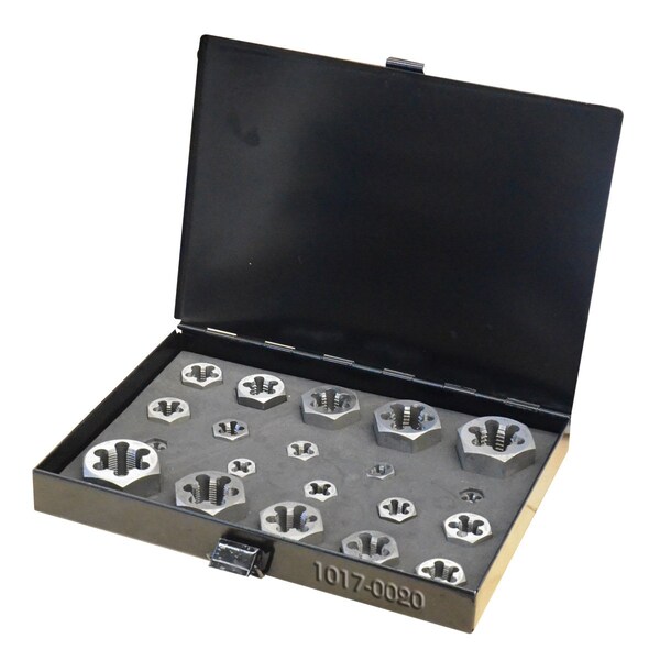 Hhip 20 Piece 1/4-7/8"Hexagon Rethreading Die Set - 1017-0020