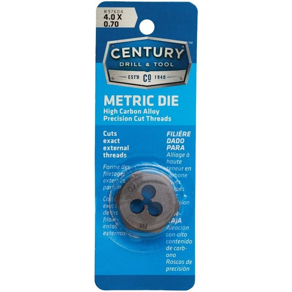 Century Drill Tool Century Drill & Tool 4.0x0.70 NPT 1 In. Across Flats Hexagon Pipe Die - 97604