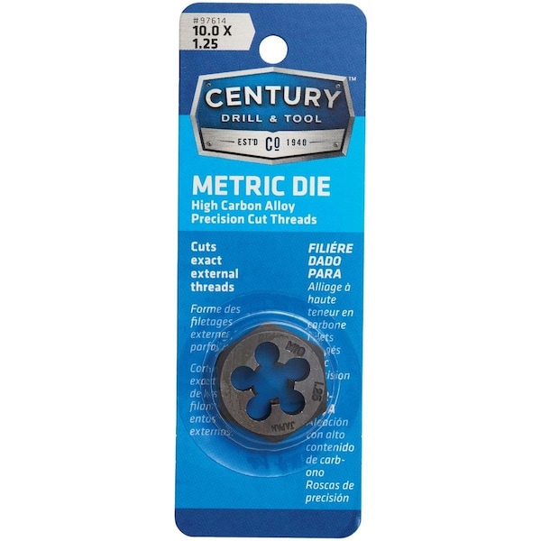 Century Drill Tool Century Drill & Tool 10.0x1.25 NPT 1 In. Across Flats Hexagon Pipe Die - 97614