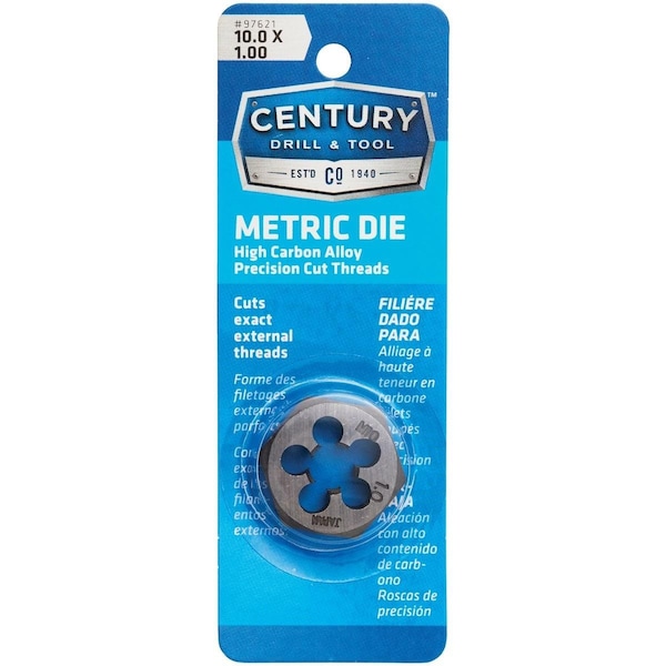 Century Drill Tool Century Drill & Tool 10.0x1.00 NPT 1 In. Across Flats Hexagon Pipe Die - 97621