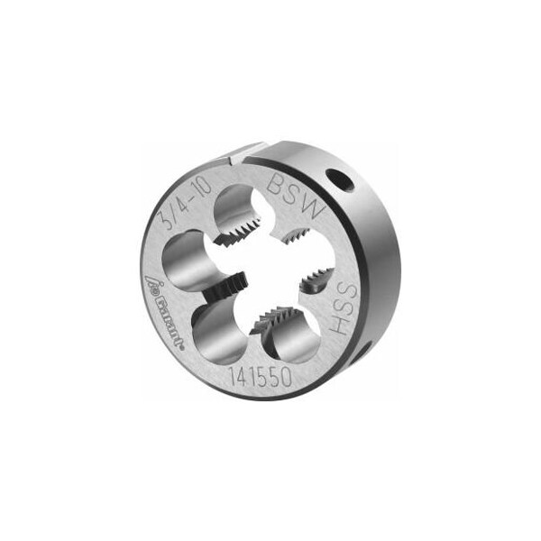 Garant 3/4in-10  HSS Round Die, for Whitworth Threads to BSW Standards, Closed/Pre-Slit Form - 141550 W3/4