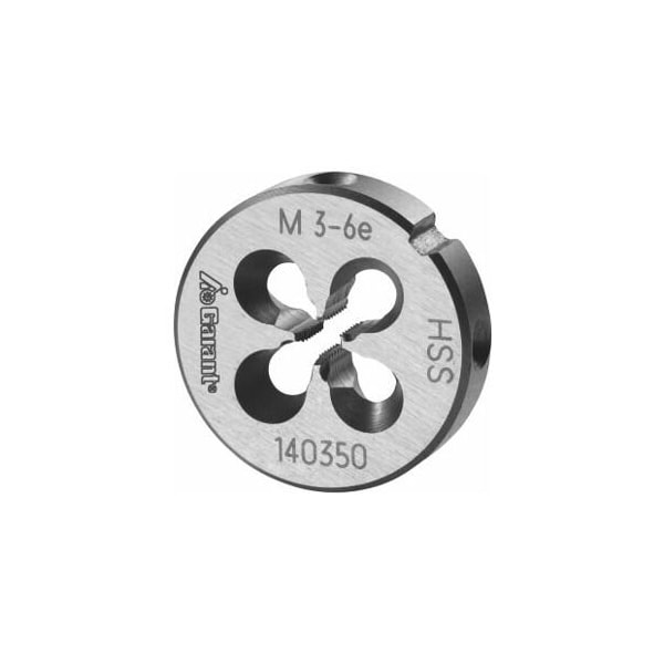 Garant M3X0.5 HSS Round Die, Closed/Pre-Slit Form - 140350 M3