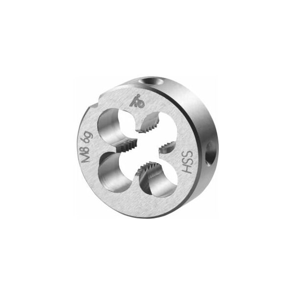 Holex M8X1.25 HSS Round Die, Closed/Pre-Slit Form - 140330 M8