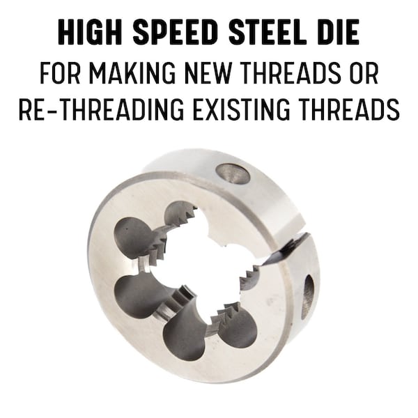 Drill America #5-40 UNC X 13/16" OD HSS Round Adjustable Die - DWTH1316-540