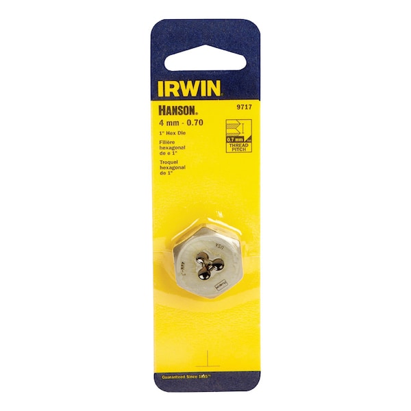 Irwin Irwin Hanson High Carbon Steel Metric Hexagon Die 4 - 0.70 mm 1 pc - 9717