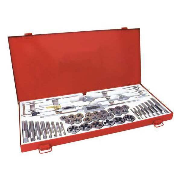 Century Drill & Tool Fractional Tap and Die, Nc/Nf, 58 Pc Set - 98958