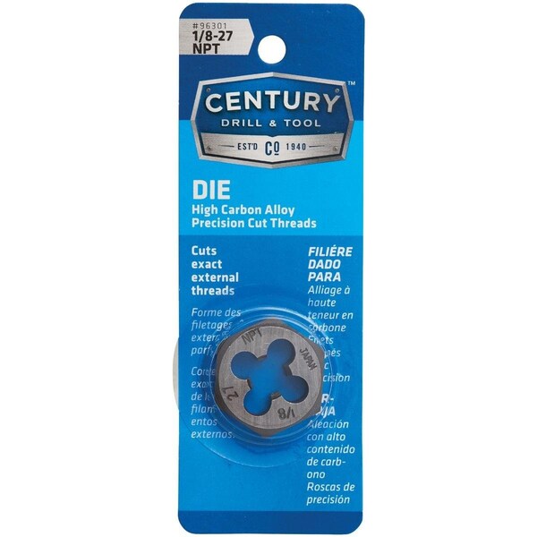 Century Drill Tool Century Drill & Tool 1/8-27 NPT 1 In. Across Flats Hexagon Pipe Die - 96301