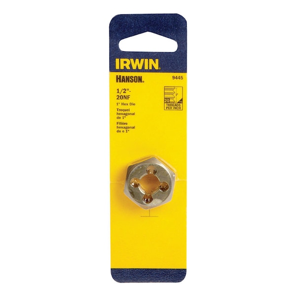 Irwin Irwin Hanson High Carbon Steel SAE Hexagon Die 1/2 in. 1 pc - 9445