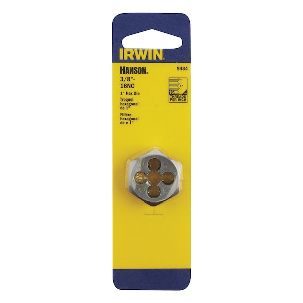 Irwin Irwin Hanson High Carbon Steel SAE Hexagon Die 3/8 in. 1 pc - 9434
