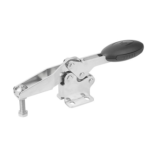 Kipp Horizontal Toggle Clamps with flat foot and adj. spindle, stainless - K0660.108000
