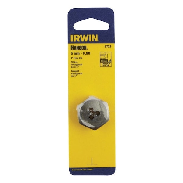 Irwin Irwin Hanson High Carbon Steel Metric Hexagon Die 5 - 0.80 mm 1 pc - 9722ZR