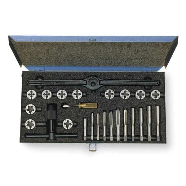 Cleveland 47PC HSSPlugHandTap & CarbonRoundAdj. Die Set Cle-Line 21 Sizes 1/4-20 To 1-14 UNC, UNF, UNS & NPT - C00532
