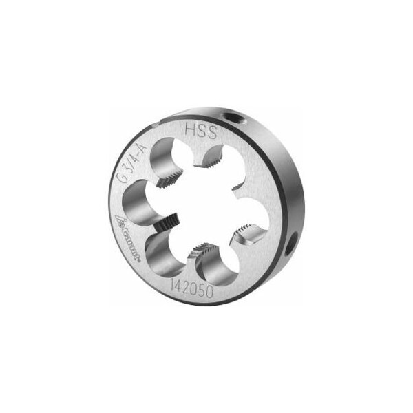 Garant 3/4in-14  HSS Round Die, for Whitworth Pipe Threads, Closed/Pre-Slit Form - 142050 G3/4