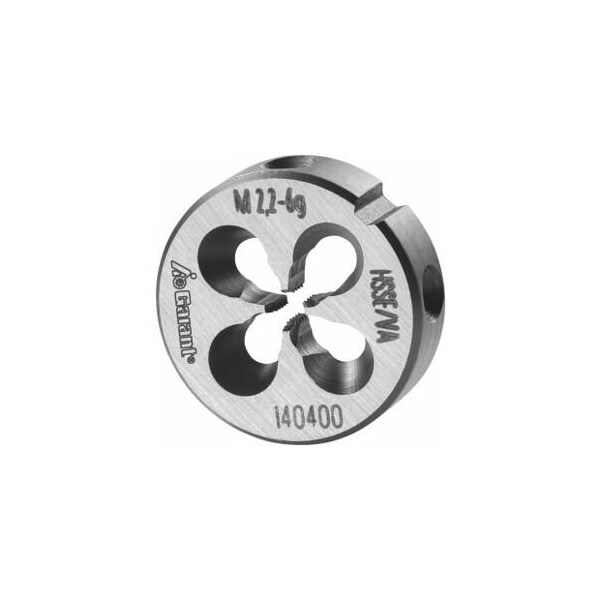 Garant M2.2X0.45 HSS-E Round Die, for High Tensile Steels, Closed/Pre-Slit Form - 140400 M2,2