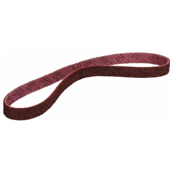 Cinturón de lijado Scotch-Brite, 2 pulgadas de ancho, 18 15/16 pulgadas de largo, sin tejer, óxido de aluminio, grado medio, SC-BL, color granate - 7010329255