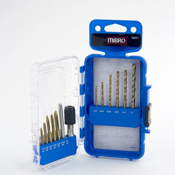 Richelieu (13-Piece) Titanium Nitride Coated Tap and Drill Bit Set - 358471BLUE