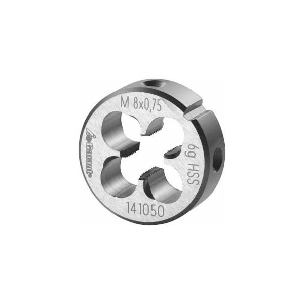 Garant M8X0.75 HSS Round Die, Closed/Pre-Slit Form - 141050 8X0,75