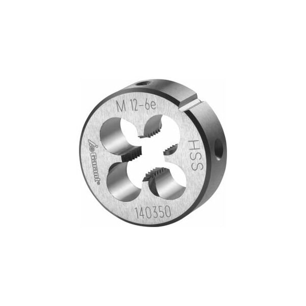 Garant M12X1.75 HSS Round Die, Closed/Pre-Slit Form - 140350 M12
