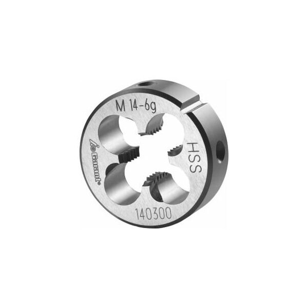 Garant M14X2 HSS Round Die, Closed/Pre-Slit Form - 140300 M14