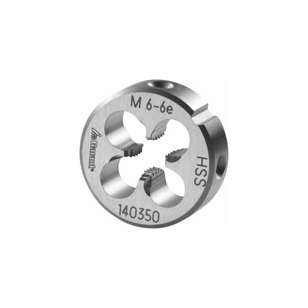 Garant M6X1 HSS Round Die, Closed/Pre-Slit Form - 140350 M6