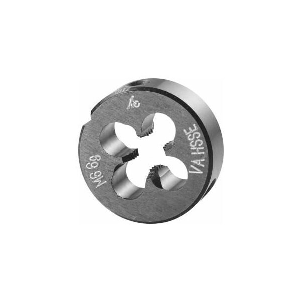 Holex M6X1 HSS-E Round Die, for High Tensile Steels, Closed/Pre-Slit Form - 140460 M6
