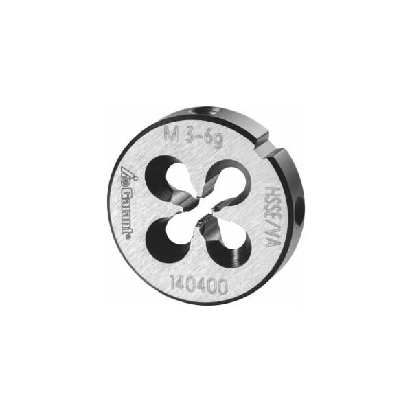 Garant M3X0.5 HSS-E Round Die, for High Tensile Steels, Closed/Pre-Slit Form - 140400 M3