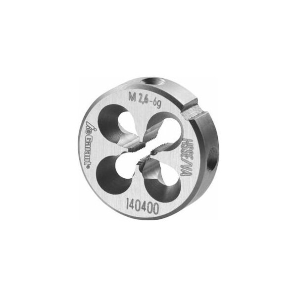 Garant M2.6X0.45 HSS-E Round Die, for High Tensile Steels, Closed/Pre-Slit Form - 140400 M2,6