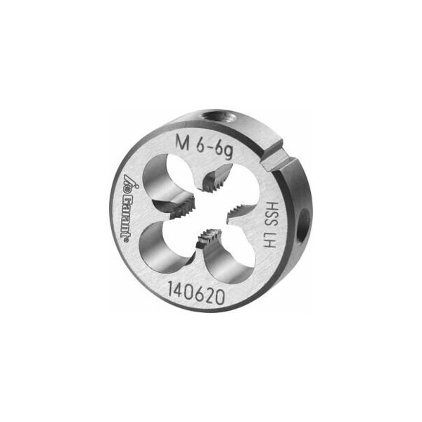 Garant M6X1 HSS Round Die, Left-Hand, Closed/Pre-Slit Form - 140620 M6