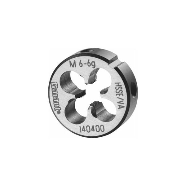 Garant M6X1 HSS-E Round Die, for High Tensile Steels, Closed/Pre-Slit Form - 140400 M6