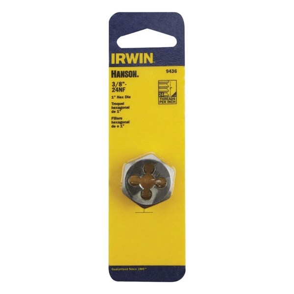 Irwin Irwin Hanson High Carbon Steel SAE Hexagon Die 3/8 in. 1 pc - 9436