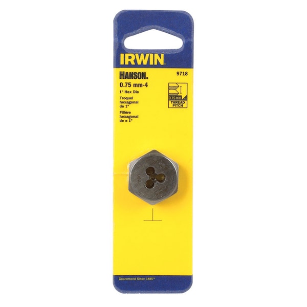 Irwin Irwin Hanson High Carbon Steel Metric Hexagon Die 4 - 0.75 mm 1 pc - 9718
