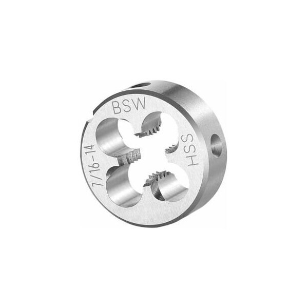 Garant 7/16in-14  HSS Round Die, for Whitworth Threads to BSW Standards, Closed/Pre-Slit Form - 141550 W7/16