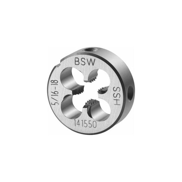 Garant 5/16in-18  HSS Round Die, for Whitworth Threads to BSW Standards, Closed/Pre-Slit Form - 141550 W5/16