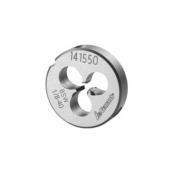 Garant 1/8in-40  HSS Round Die, for Whitworth Threads to BSW Standards, Closed/Pre-Slit Form - 141550 W1/8