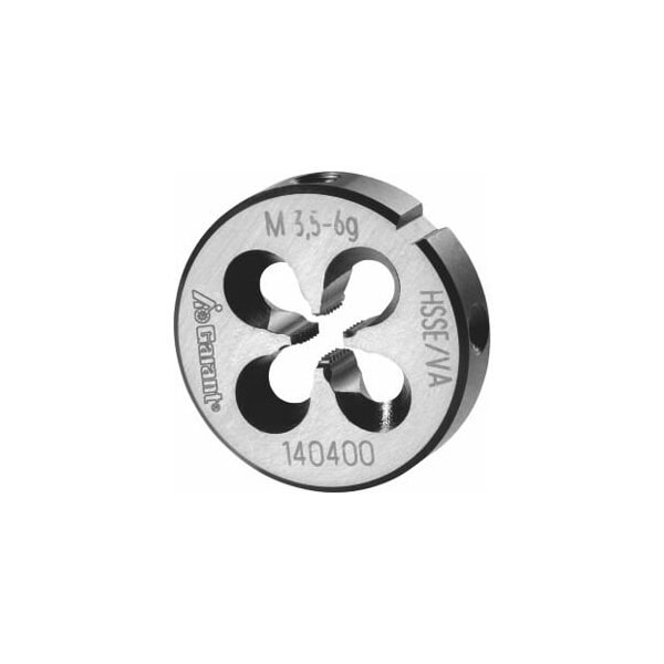 Garant M3.5X0.6 HSS-E Round Die, for High Tensile Steels, Closed/Pre-Slit Form - 140400 M3,5