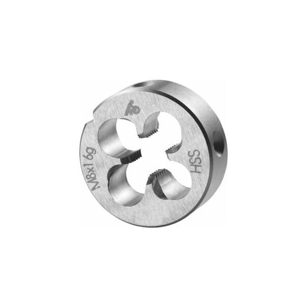 Holex M8X1 HSS Round Die, Closed/Pre-Slit Form - 141070 8X1