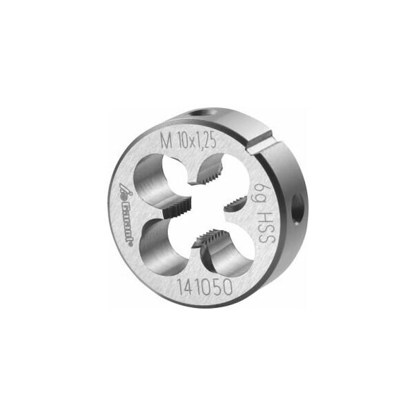 Garant M10X1.25 HSS Round Die, Closed/Pre-Slit Form - 141050 10X1,25