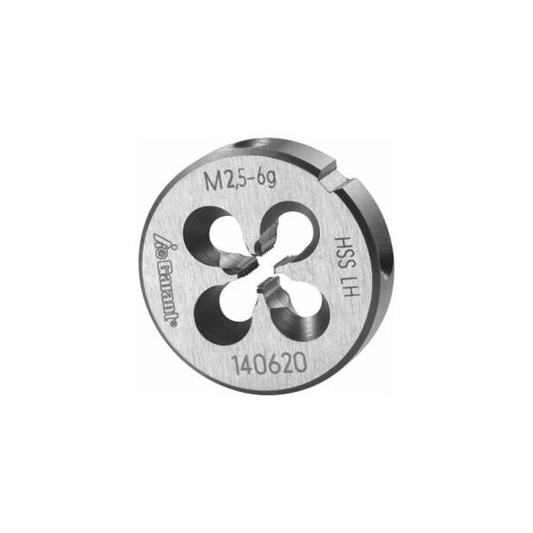 Garant M2.5X0.45 HSS Round Die, Left-Hand, Closed/Pre-Slit Form - 140620 M2,5