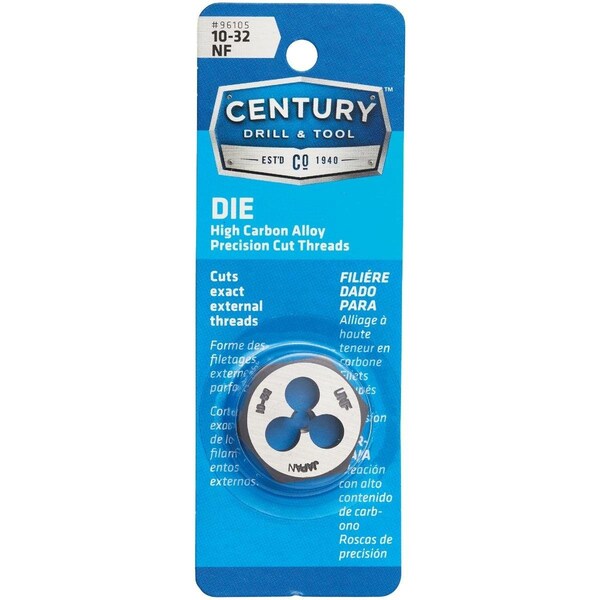 Century Drill Tool Century Drill & Tool 10-32 National Fine 1 In. Across Flats Fractional Hexagon Die - 96105