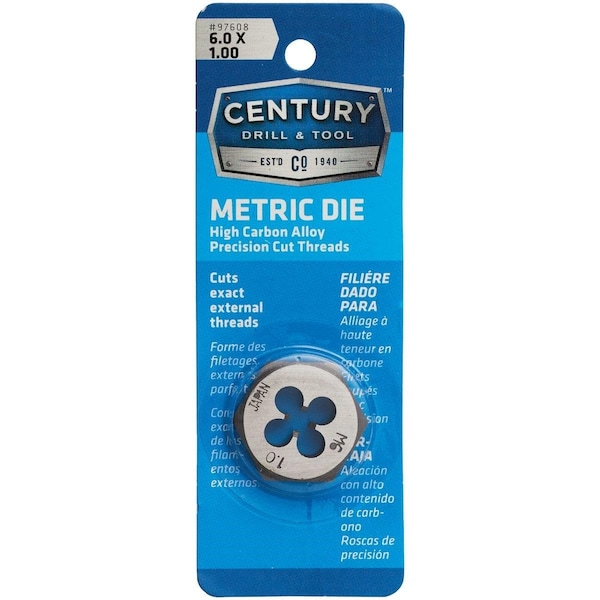 Century Drill Tool Century Drill & Tool 6.0x1.00 NPT 1 In. Across Flats Hexagon Pipe Die - 97608